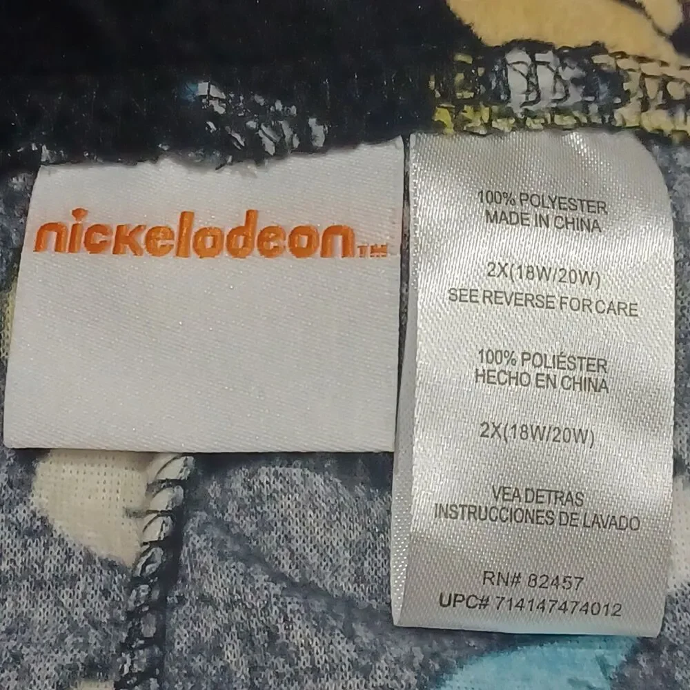 Nickelodeon Womens Size 2X Black Fleece Rugrats Winter Jogger Pajama Pants